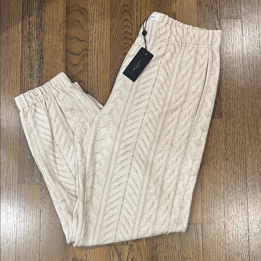 rag & bone Cream Cable Knit Joggers